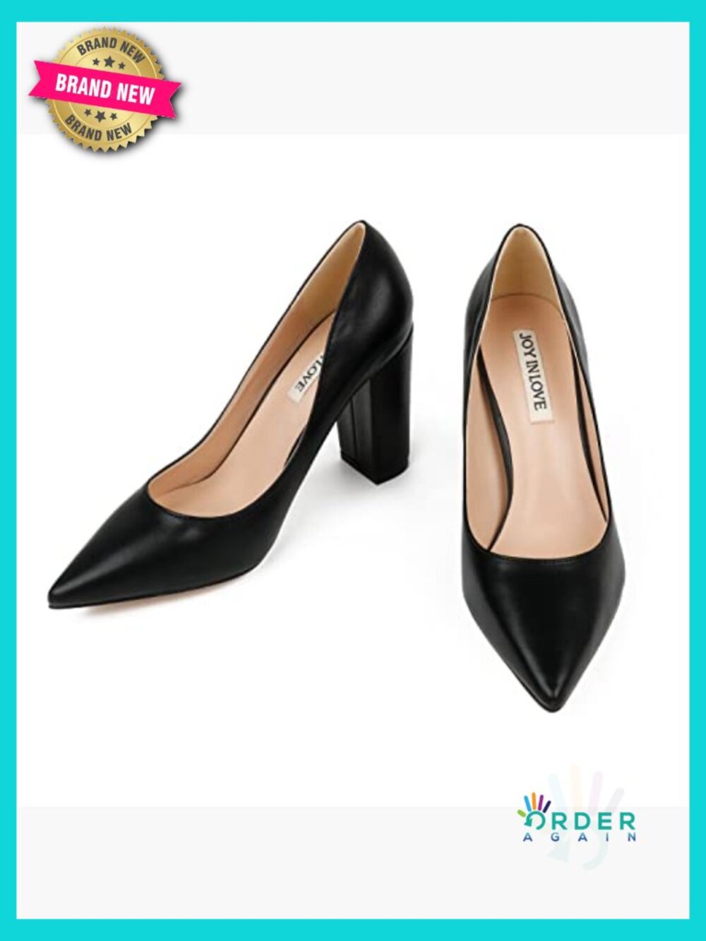 Chunky Heels Pointed Toe High Block Heel Dress Work Pumps Classic Chic - Picture 3 of 7